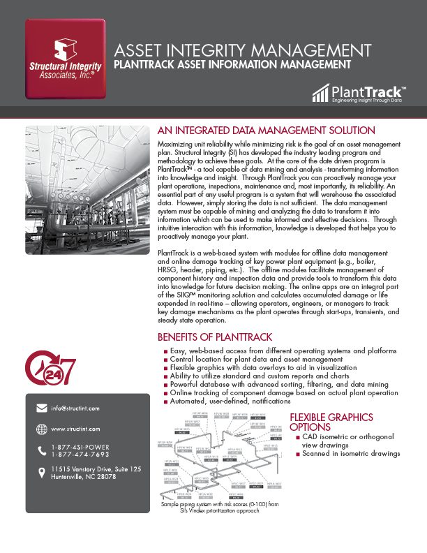 Asset Integrity Management - PlantTrack Asset Information Management