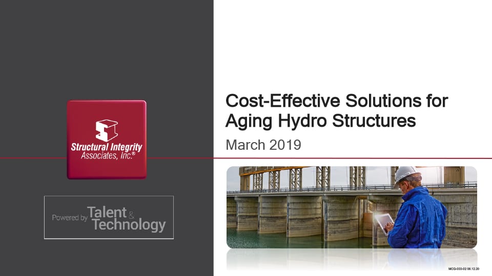 Cost-Effective Solutions for Aging Hydro Structures Webinars
