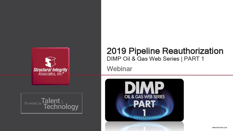 DIMP Oil & Gas Web Series PART 1 Webinar