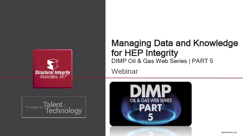 DIMP Oil & Gas Web Series PART 5 Webinar