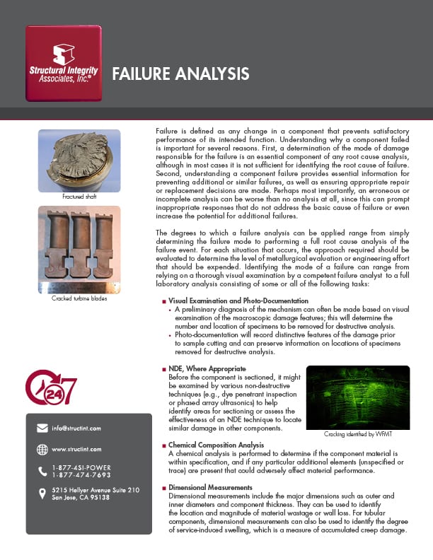 Structural Integrity Associates | Failure Analysis MCF-003-01 11.5.20