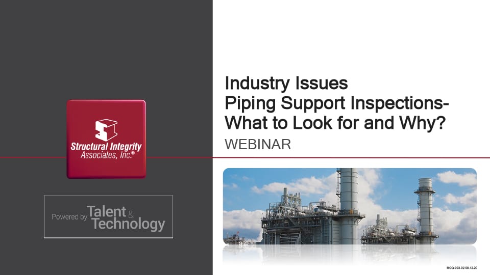 Industry Issues: Piping Support Inspections: What to Look for and Why