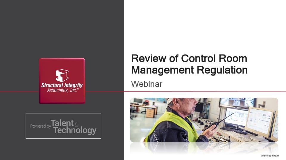 Review of Control Room Management Regulation Webinar