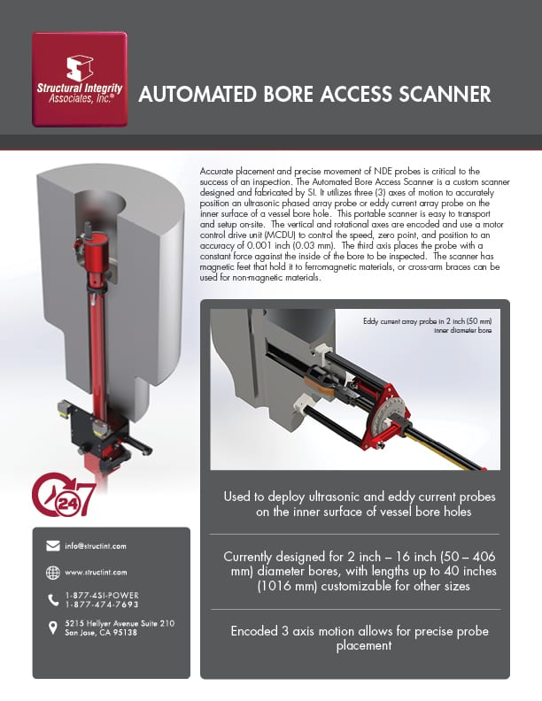 Structural Integrity Associates | Automated Bore Access Scanner