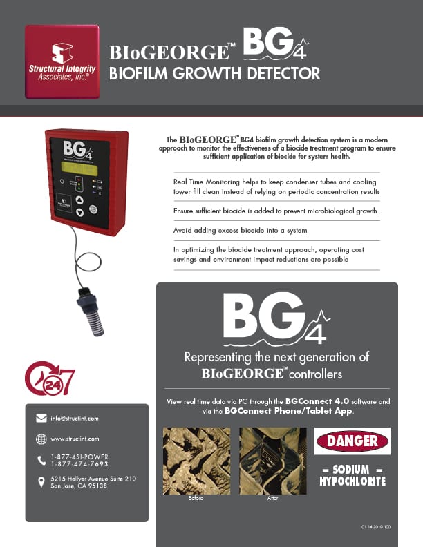 Structural Integrity Associates | BIoGEORGE BG4 Biofilm Growth Detector 2021