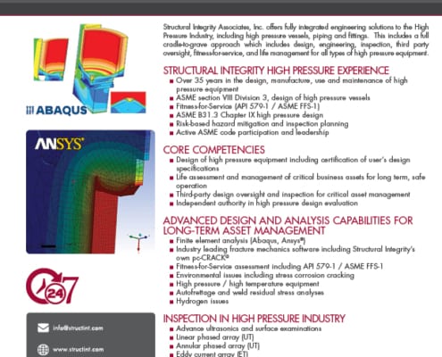 Structural Integrity Associates | High Pressure NDE