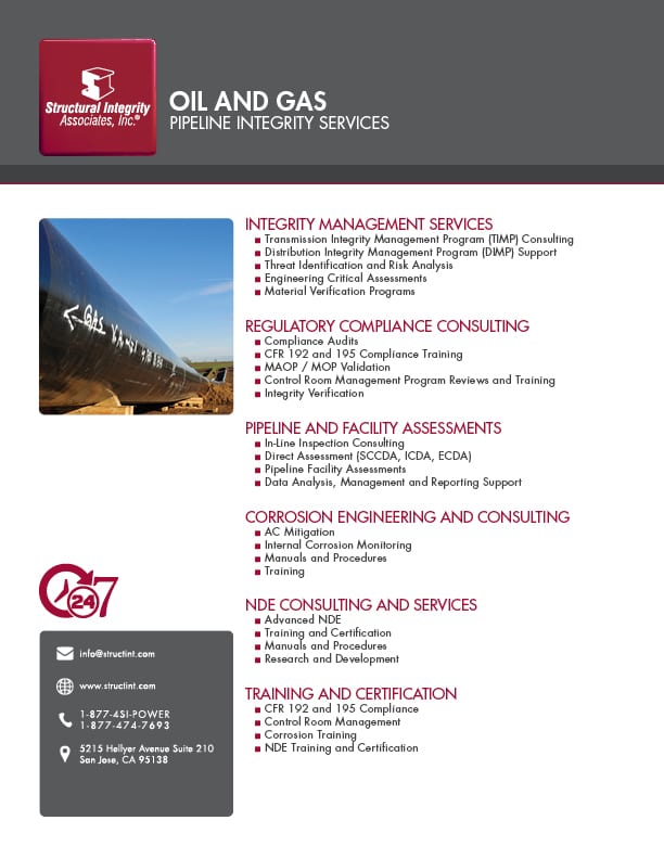 Structural Integrity Assocites | Oil and Gas Pipeline Integrity Services