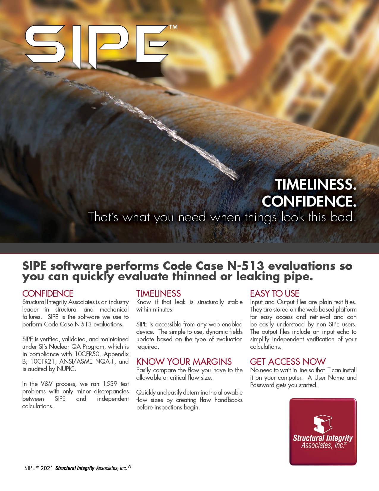 SIPE | Code Case N-513 Evaluations