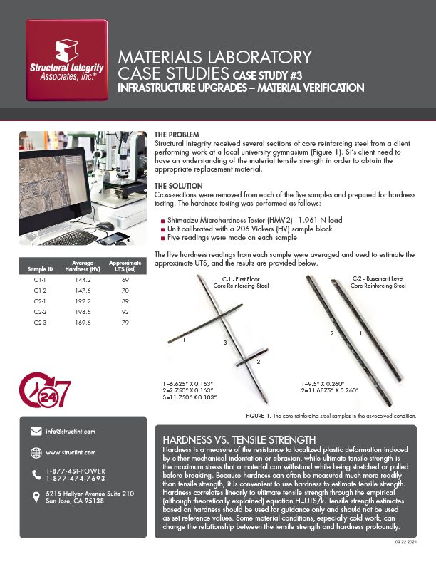 Materials Laboratory Case Study #3 | Infrastructure Upgrades – Material Verification