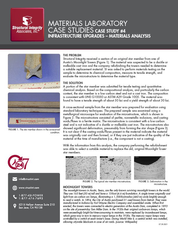 Materials Laboratory Case Study #4 | Infrastructure Upgrades – Materials Analysis