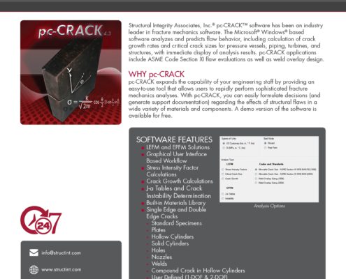 Structural Integrity Associates | pc-CRACK | Fracture Mechanics Software