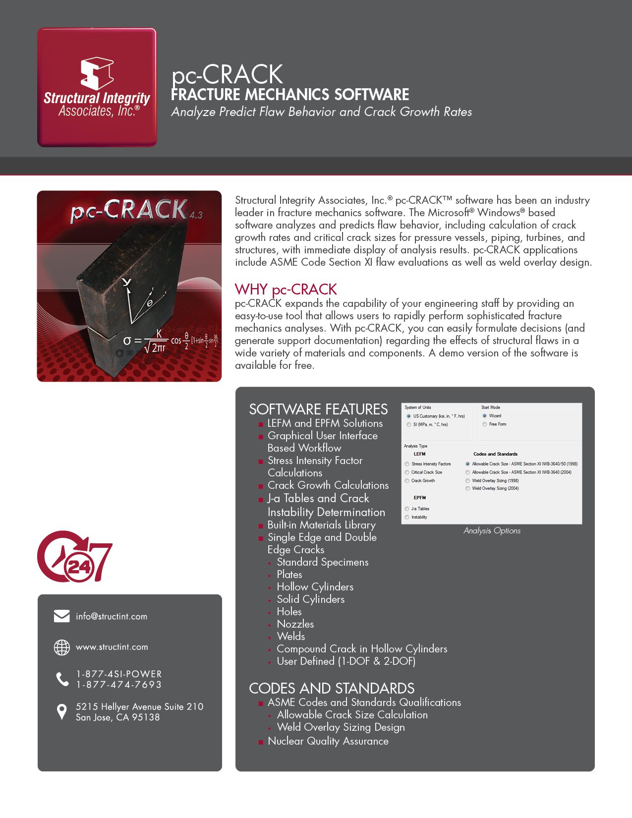Structural Integrity Associates | pc-CRACK | Fracture Mechanics Software