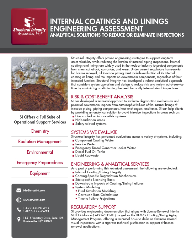 Internal Coatings and Linings Engineering Assessment