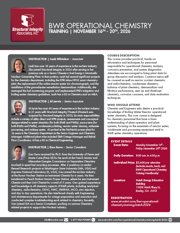 BWR Operational Chemistry Training Invitation Nov 2026 E