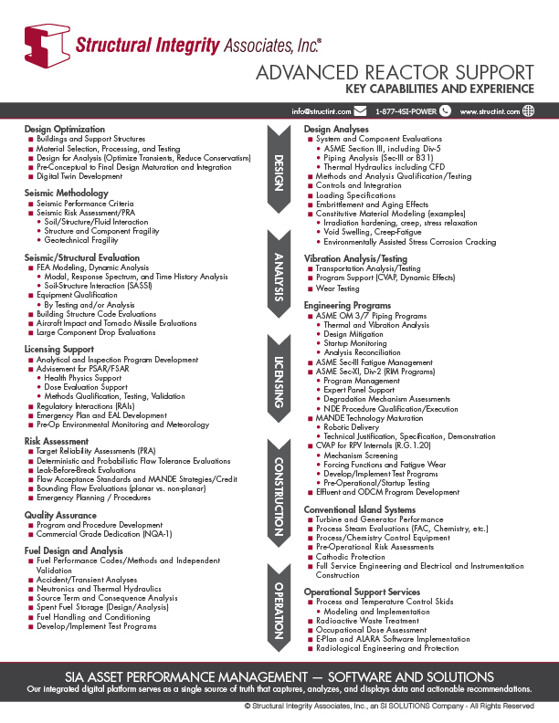 Advanced Reactor Support Brochure