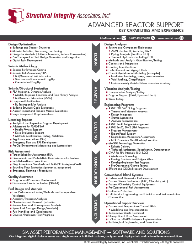 Advanced Reactor Support Brochure